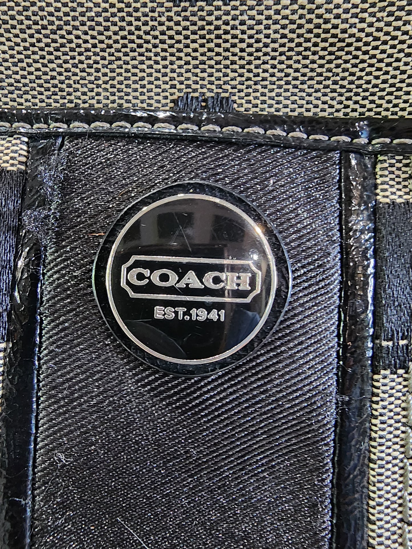Coach Sutton Signature Swingpack in Gray and Black Canvas
