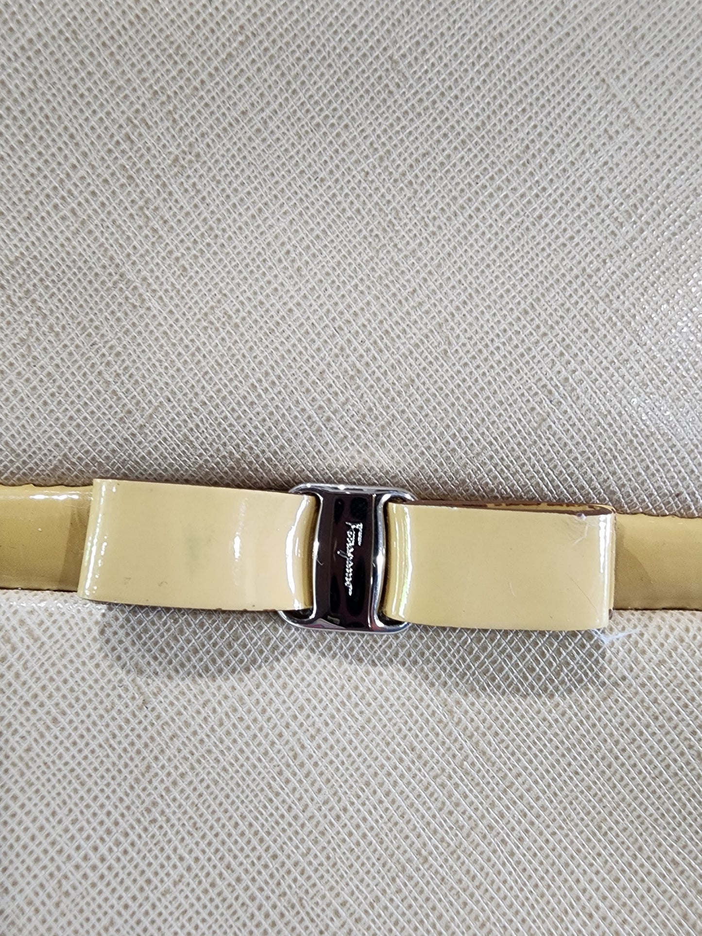 Salvatore Ferragamo Shoulder Flap Bag in Beige Leather
