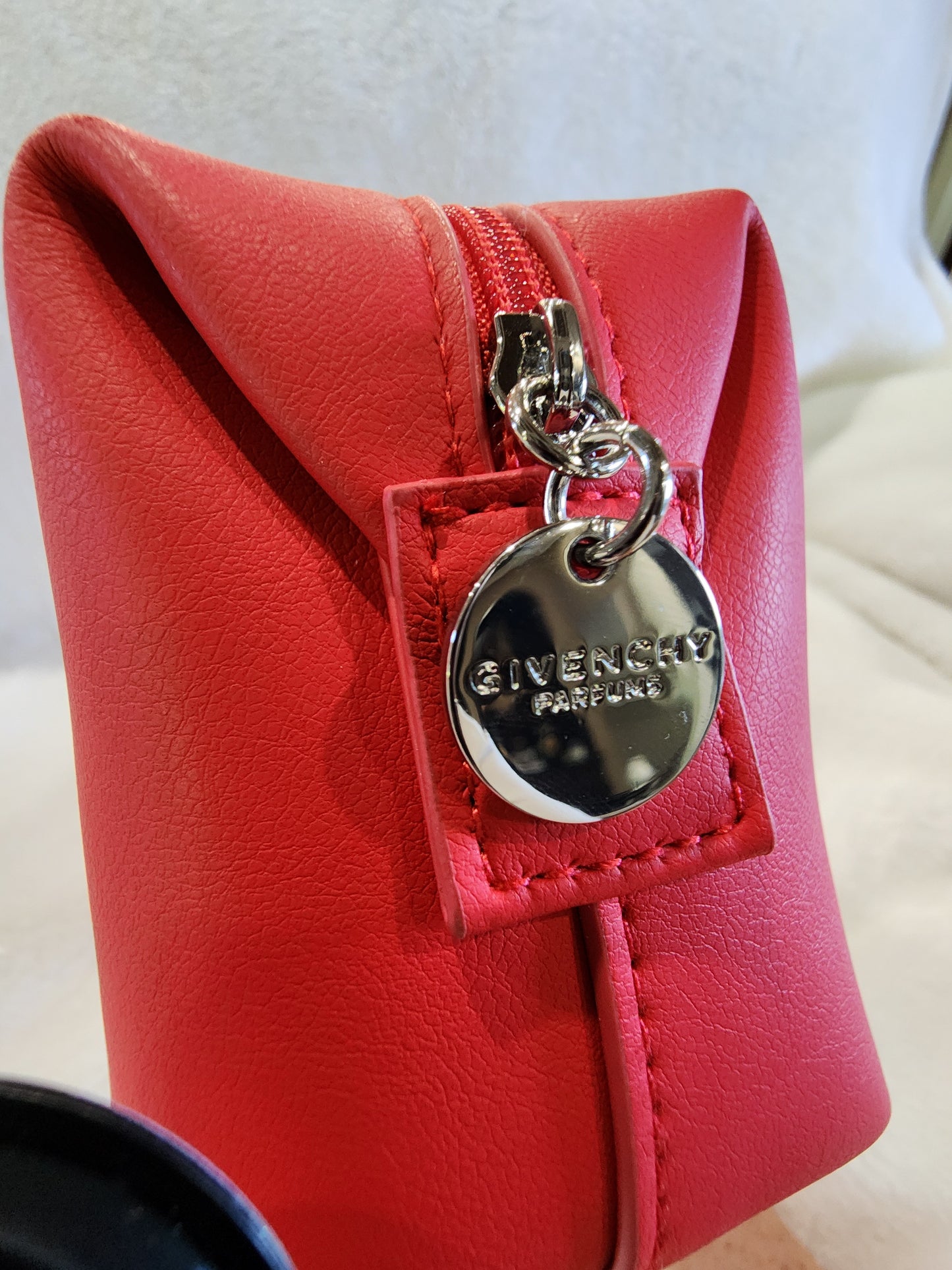 Givenchy Logo Accessory Pouch In Red Polyester