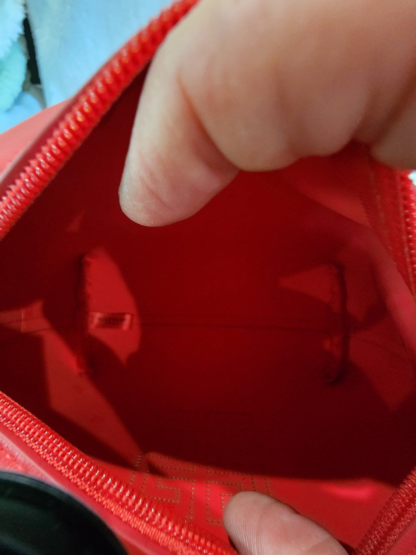 Givenchy Logo Accessory Pouch In Red Polyester