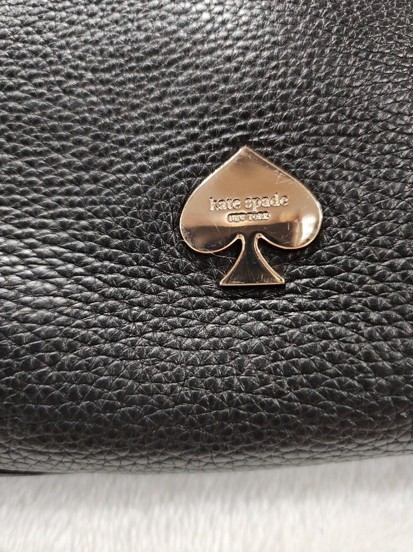 Kate Spade Leroy Street Vivienne- Black Pebbled Leather Crossbody- Bow Bottom