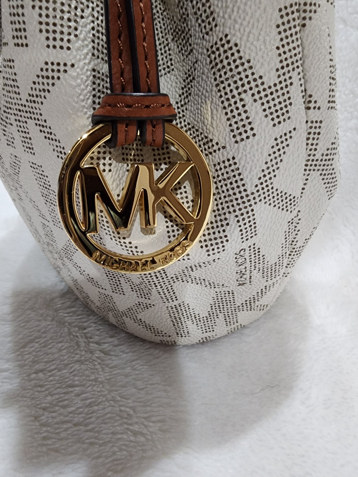 Michael Kors - Ivory Monogram Small Bucket Bag- Crossbody