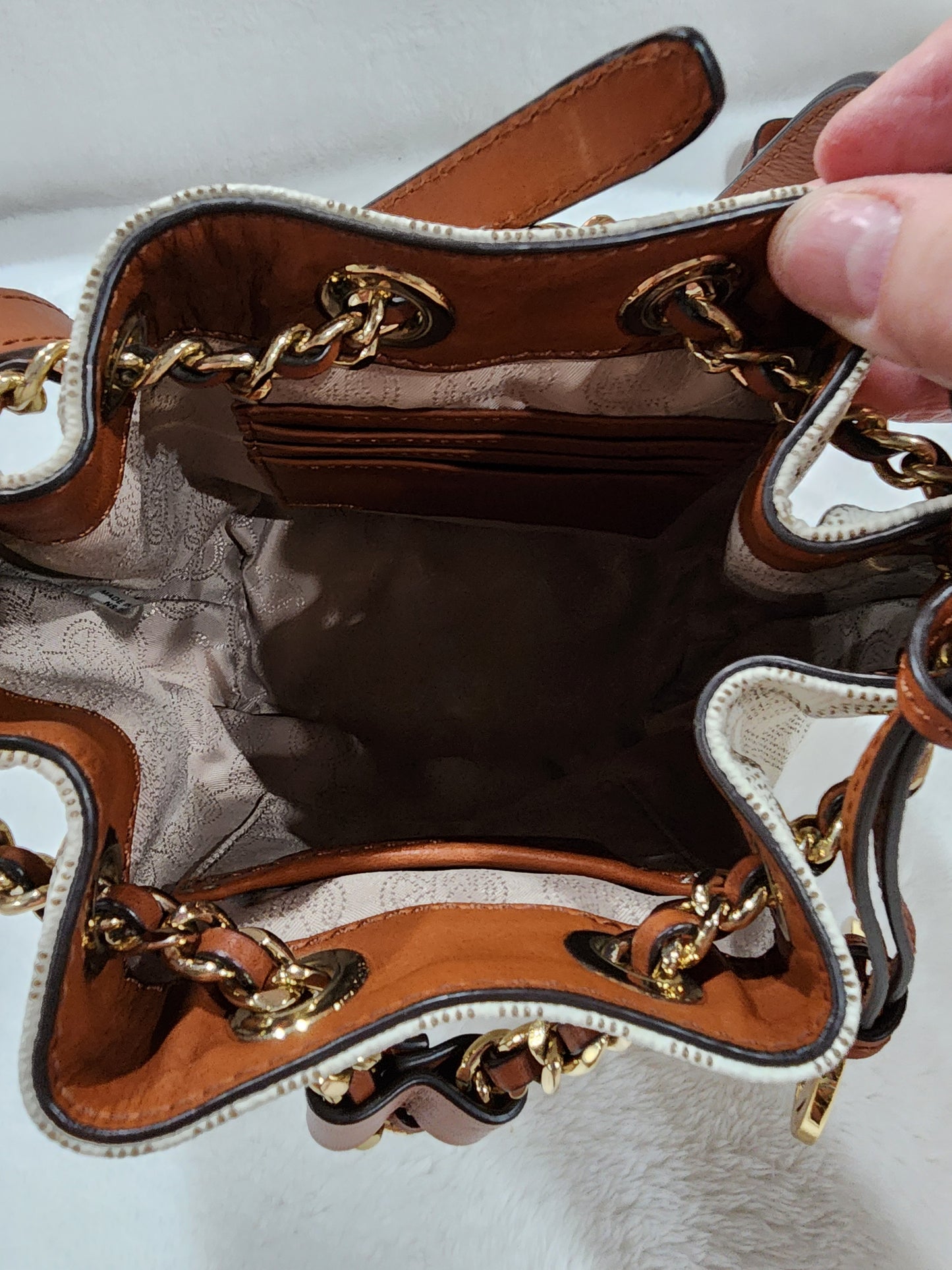 Michael Kors - Ivory Monogram Small Bucket Bag- Crossbody
