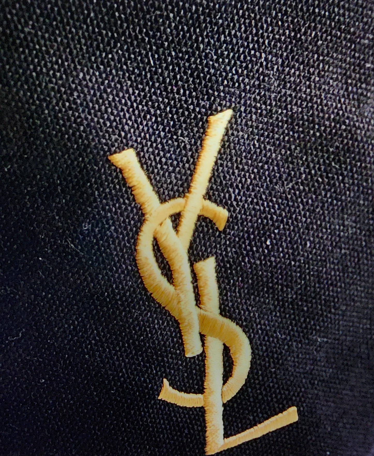 YSL Yves Saint Laurent Black Canvas Tote Shopping Bag.