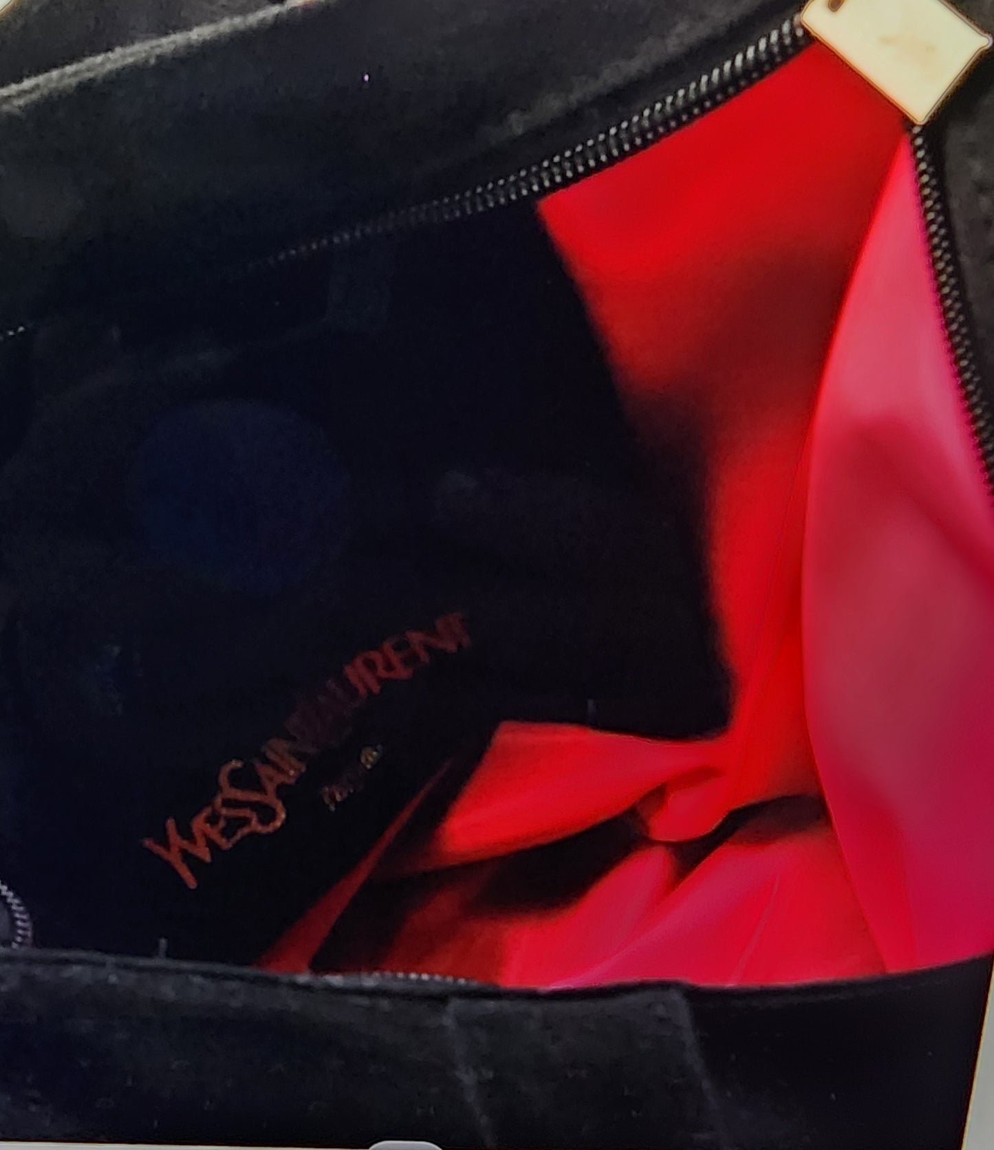 YSL Yves Saint Laurent Black Canvas Tote Shopping Bag.