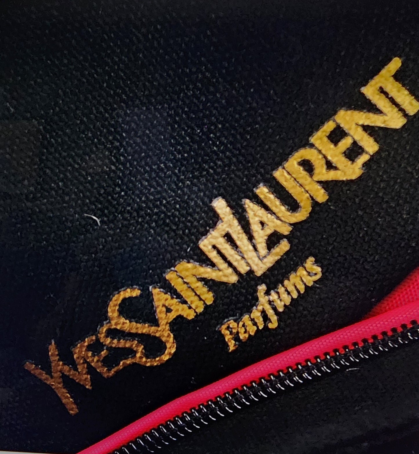 YSL Yves Saint Laurent Black Canvas Tote Shopping Bag.