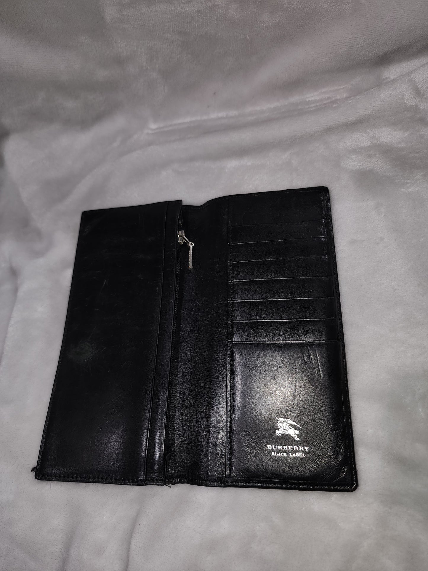 Burberry Black Label Textile and Leather Long Wallet
