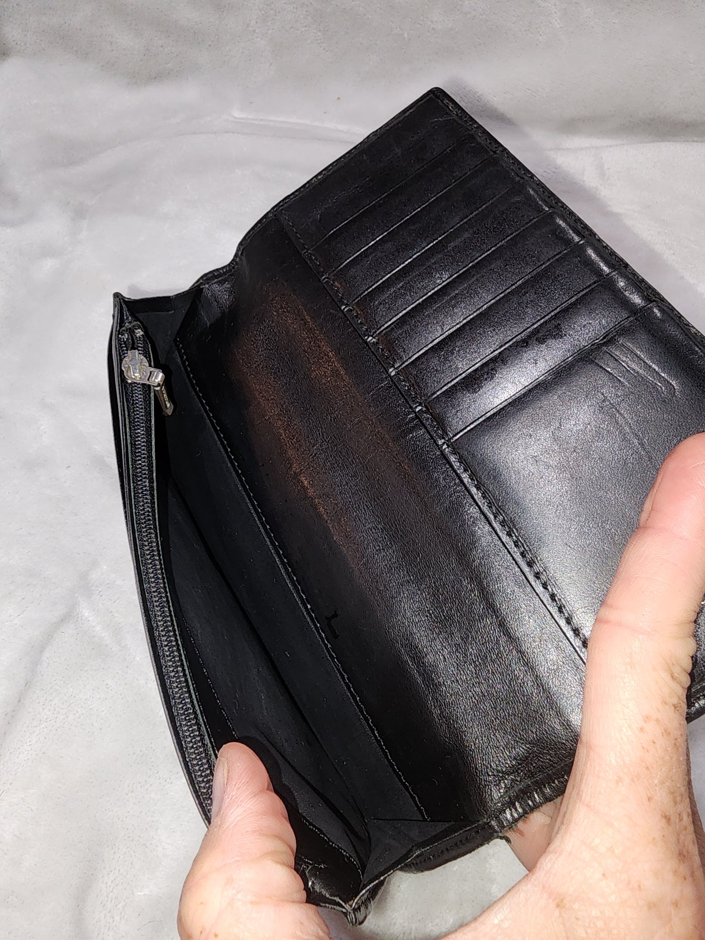 Burberry Black Label Textile and Leather Long Wallet