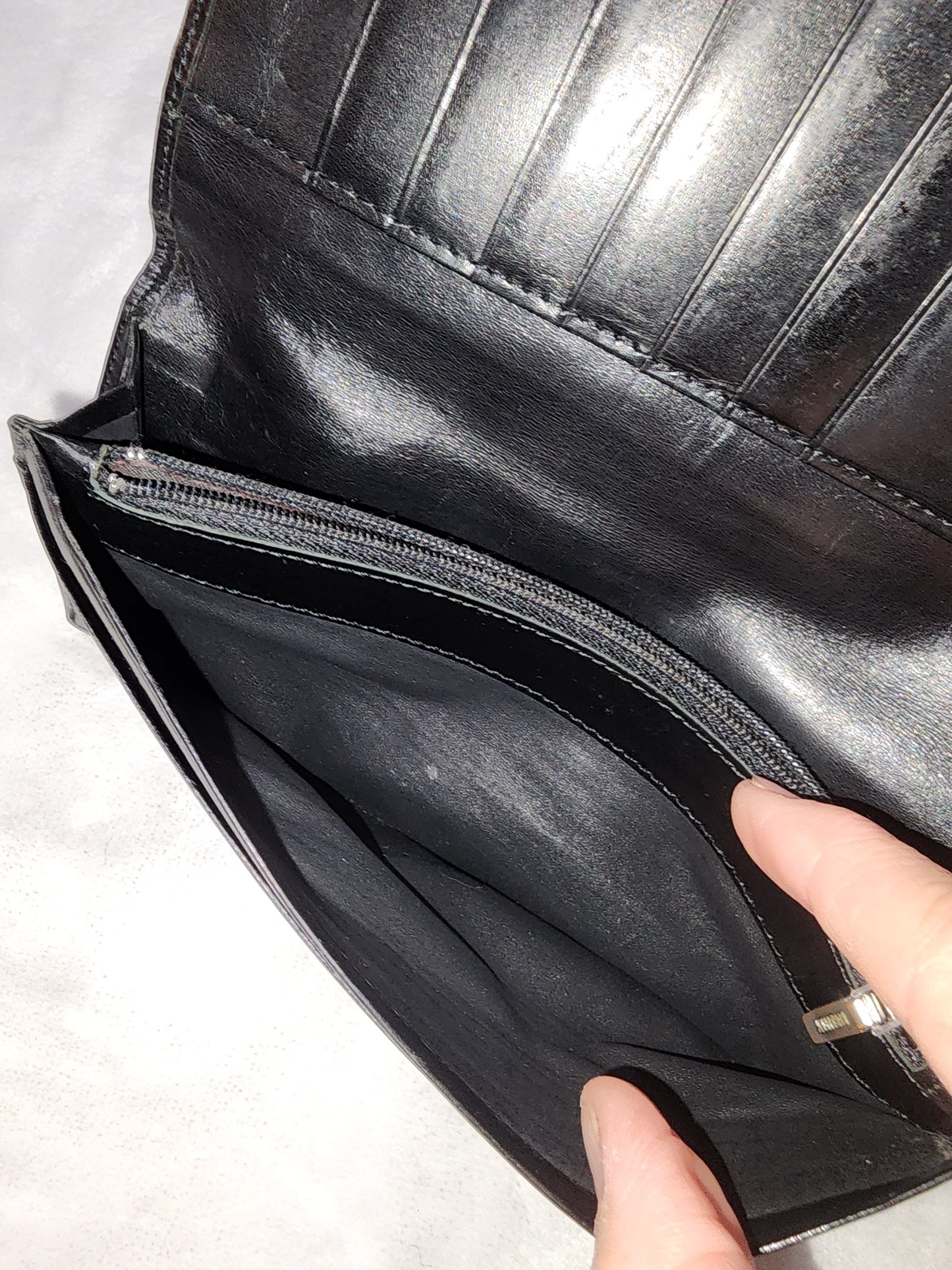 Burberry Black Label Textile and Leather Long Wallet