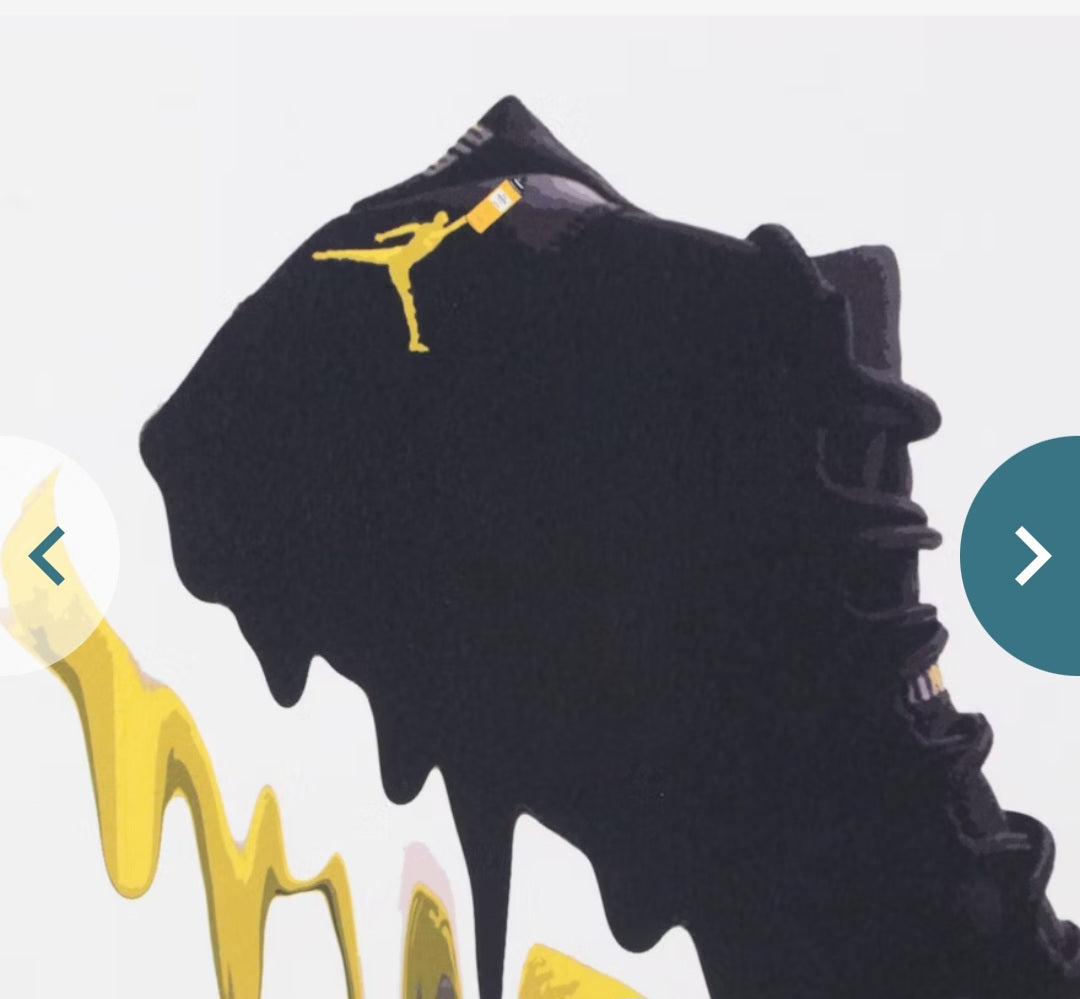"Death NYC Graphic Digital Prints of Nike Air Jordans Drip, 21st Century"