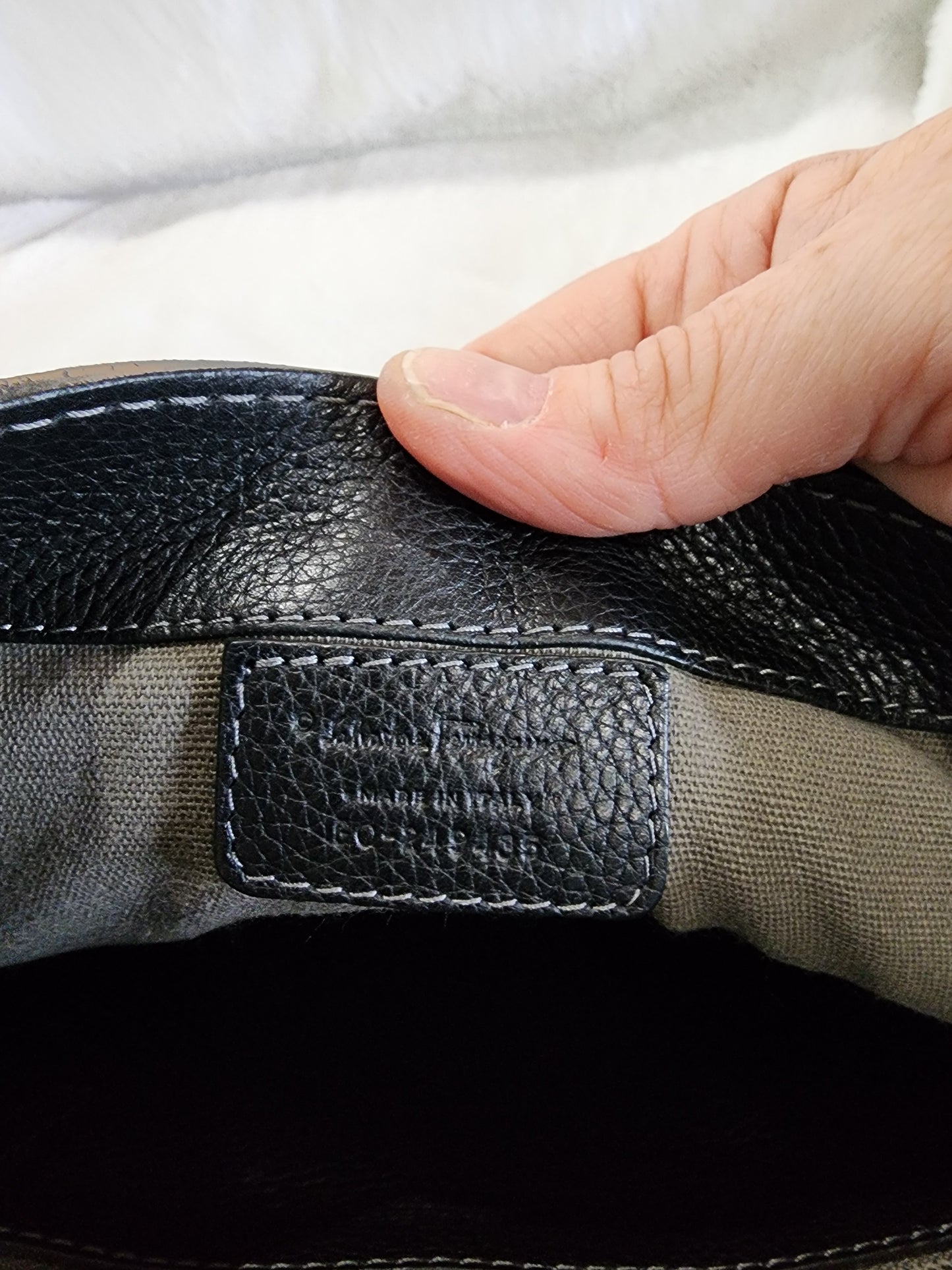 Salvatore Ferragamo Flap Crossbody Bag in Black Pebbled Leather