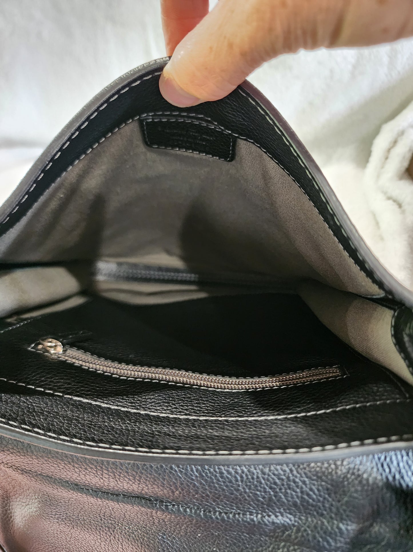 Salvatore Ferragamo Flap Crossbody Bag in Black Pebbled Leather