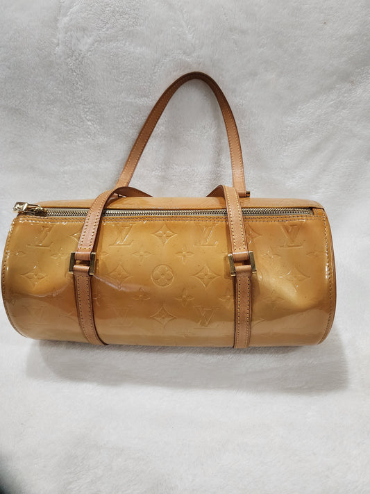 Louis Vuitton Bedford Barrel Bag Monogram Mango Vernis and Vachetta Leather