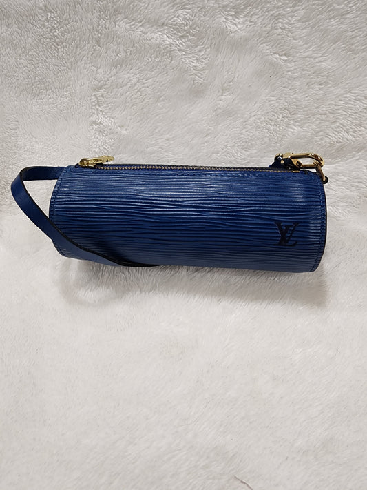 Louis Vuitton Blue Epi Leather Mini Papillon Pochette Bag