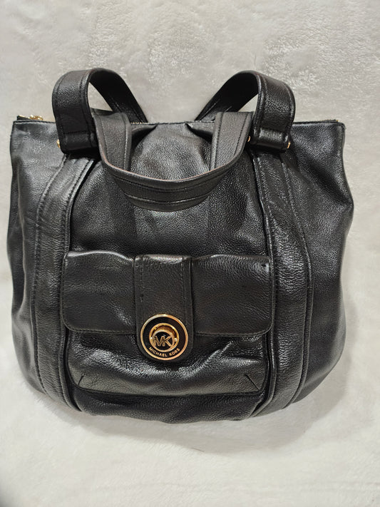 Michael Kors Pushlock Pebbled Leather Tote