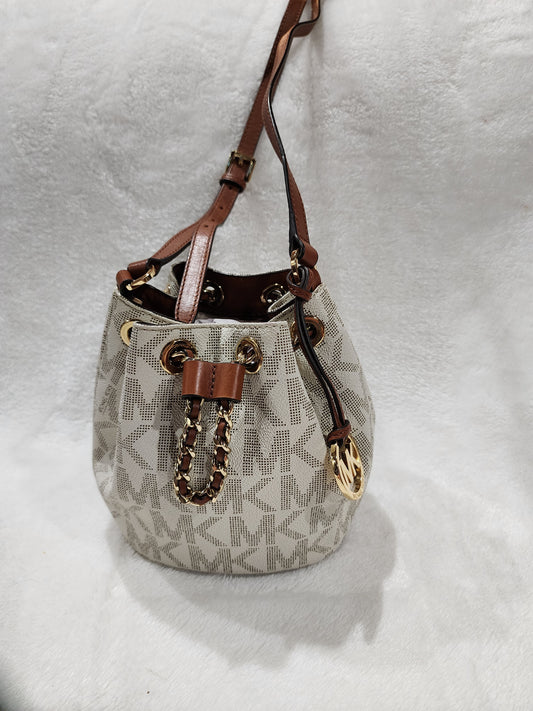 Michael Kors - Ivory Monogram Small Bucket Bag- Crossbody