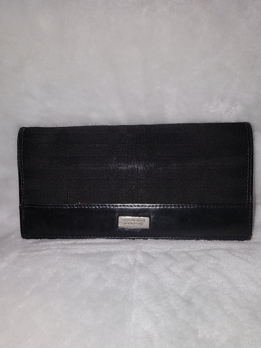 Burberry Black Label Textile and Leather Long Wallet