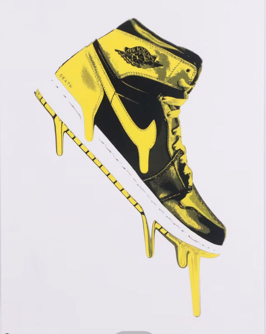 "Death NYC Graphic Digital Print of Nike Air Jordans Drip, 21st Century"