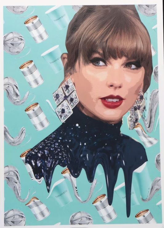 "Death NYC Pop Art Graphic Print of Taylor Swift x Tiffany & Co., 2023"