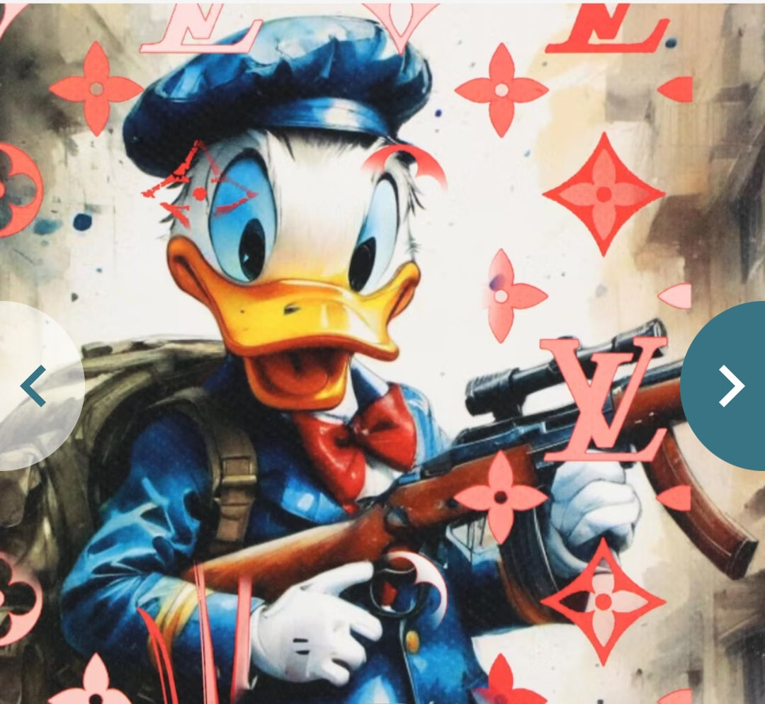 "Death NYC Pop Art Digital Print Featuring AI Donald Duck x Louis Vuitton"