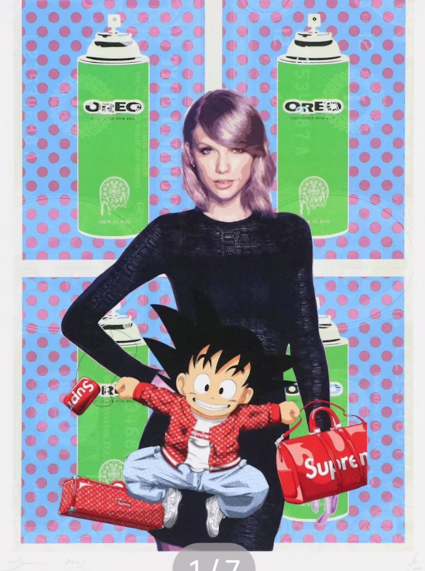 "Death NYC Pop Art Digital Print Featuring Taylor Swift x Supreme, 2023"