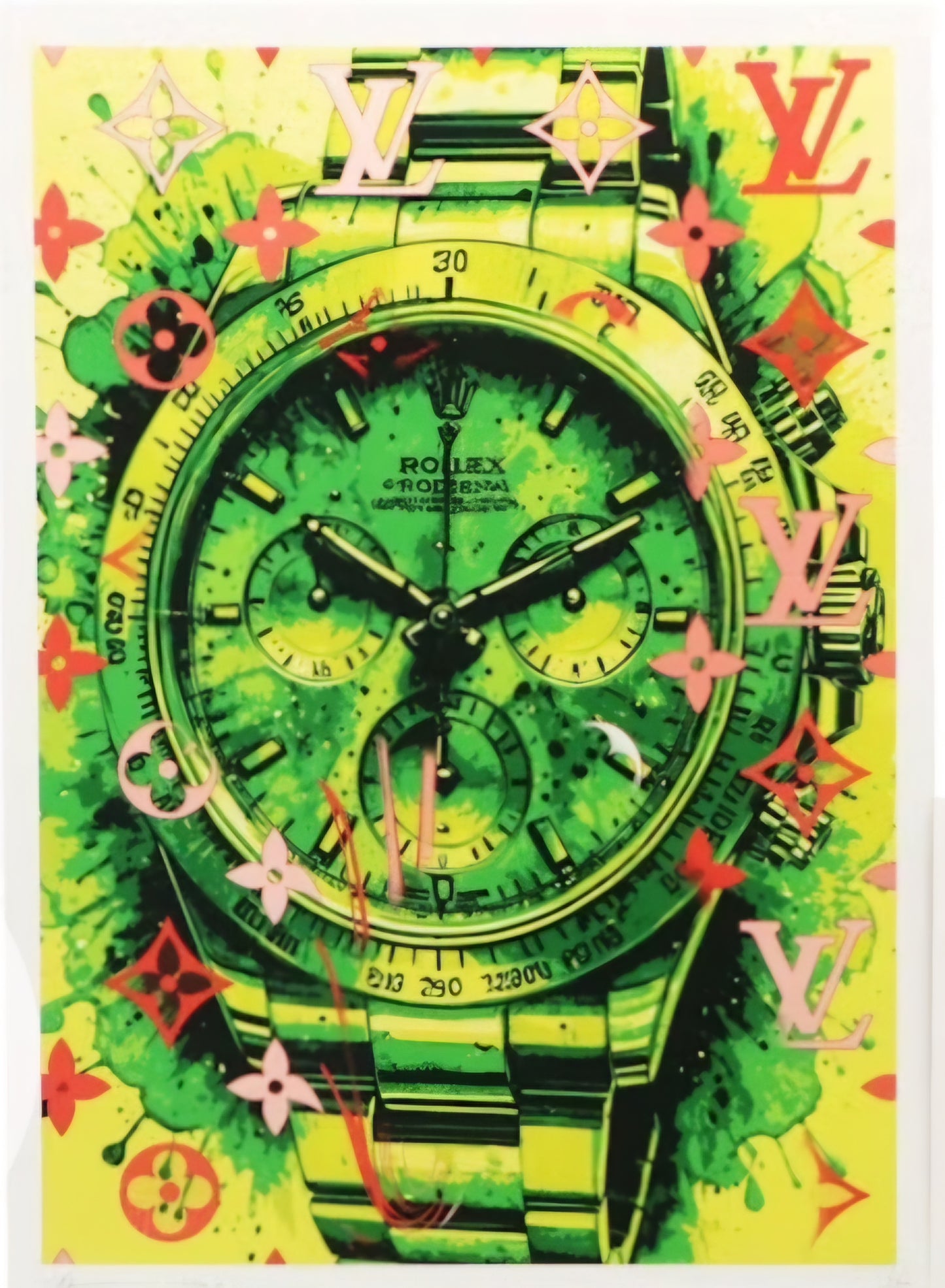 "Death NYC Pop Art Graphic Print Featuring A Rolex Watch x Louis Vuitton"