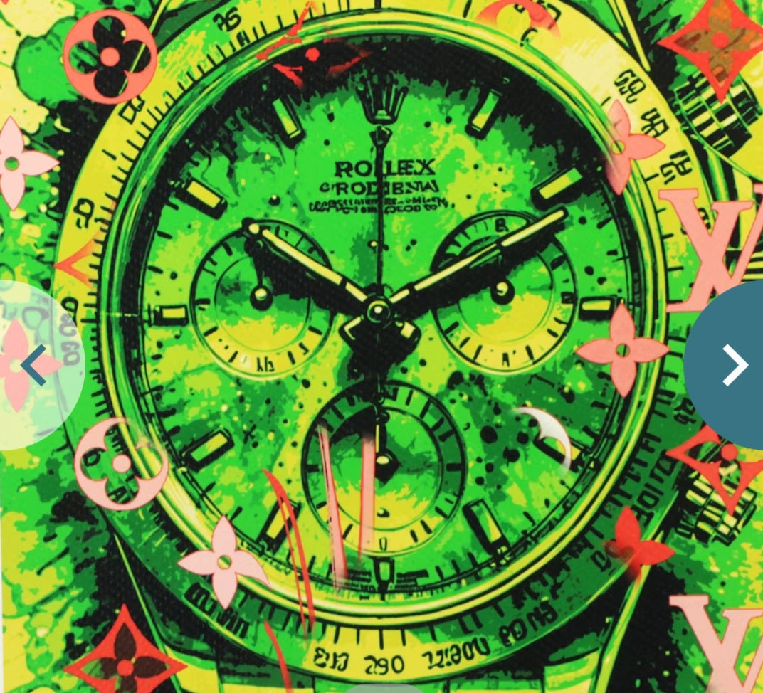 "Death NYC Pop Art Graphic Print Featuring A Rolex Watch x Louis Vuitton"