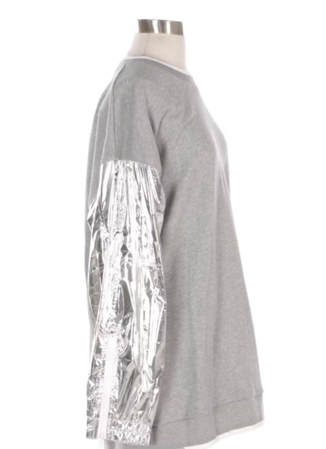 MAISON MARGIELA Silver Sleeve Cotton Sweatshirt In Grey